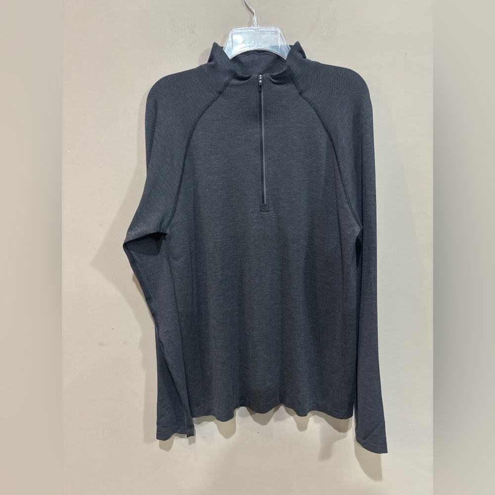 Lululemon Metal Vent Tech Midweight Half Zip Mens Large Graphite Grey Black